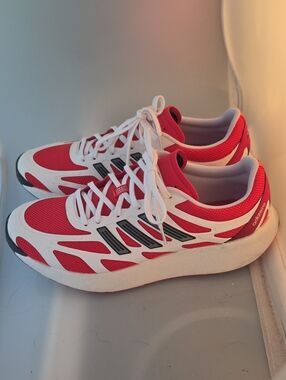 adidas Red and White Athletic Running Shoes